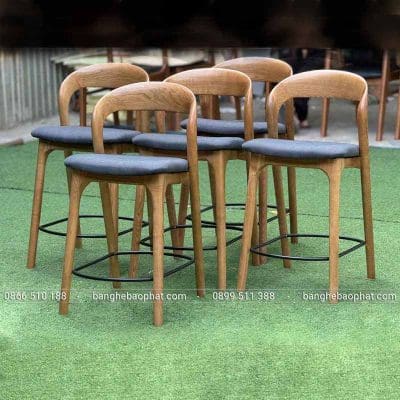Ghế quầy bar cao 60cm gỗ nệm Neva