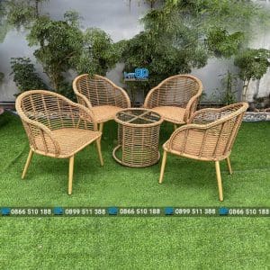 Ưu điểm của bộ bàn ghế nhựa giả mây ngoài trời BGMNBP067