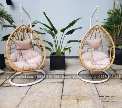 Xích đu nhựa giả mây giọt nước dây văng