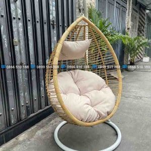 Xích đu nhựa giả mây giọt nước dây văng