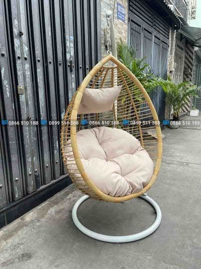 Xích đu nhựa giả mây giọt nước dây văng
