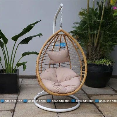 Xích đu nhựa giả mây giọt nước dây văng