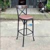 Ghế quầy bar cafe chữ X 17 Ghế bar cafe chữ X khung sắt bộc nệm