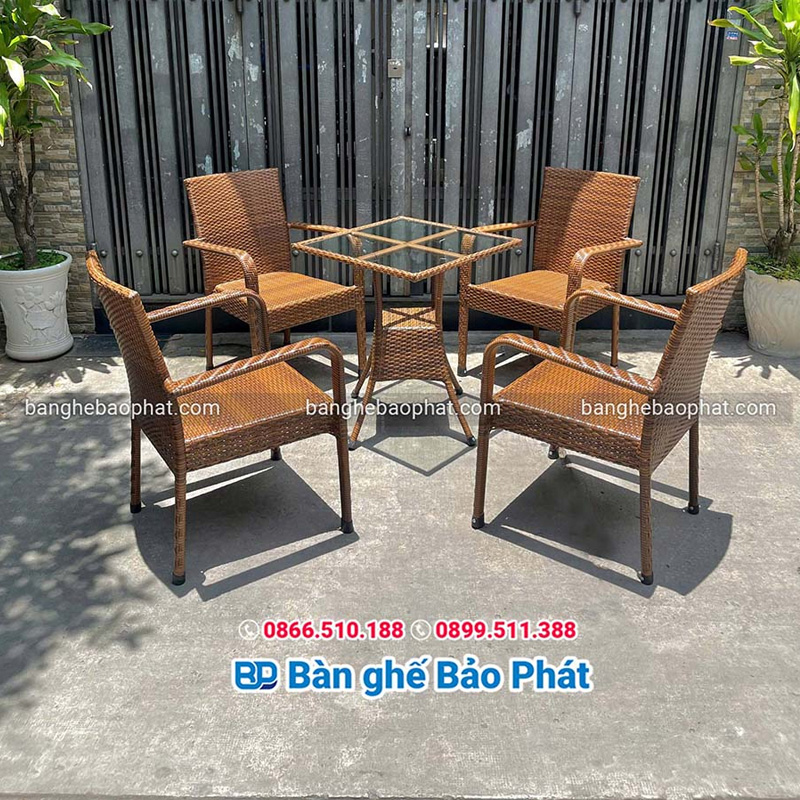 Địa chỉ bán bàn ghế cafe tại Quận Bình Thạnh uy tín giá rẻ 23 Bàn ghế cafe mây nhựa tại Quận Bình Thạnh
