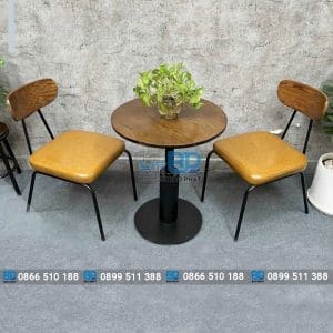 Bàn ghế cafe sắt nệm SH