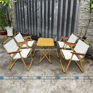 Bàn ghế camping lưới gấp gọn
