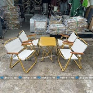 Bàn ghế camping lưới gấp gọn