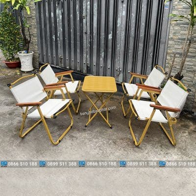 Bàn ghế camping lưới gấp gọn