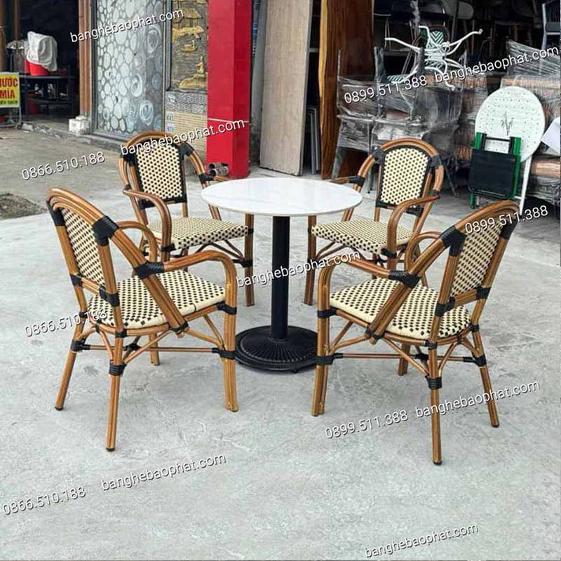 Địa chỉ bán bàn ghế cafe tại Quận Bình Thạnh uy tín giá rẻ 32 Bàn ghế nhựa giả mây thanh lý tại Quận Bình Thạnh