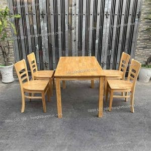 Bàn ghế phòng ăn giá rẻ cabin mặt gỗ