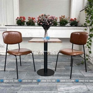 Bộ bàn ghế Secco khung sắt bộc nệm 5 Bộ Bàn Ghế Secco Khung Sắt Bộc Nệm