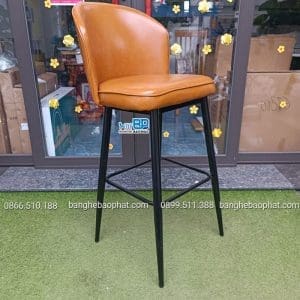 Ghế bar bọc da khung sắt nâu da bò