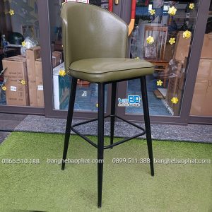 Ghế bar bọc da khung sắt xanh rêu