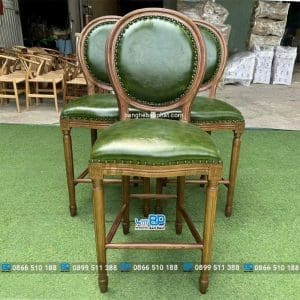 Ghế bar gỗ có tựa lưng ghế bar louis