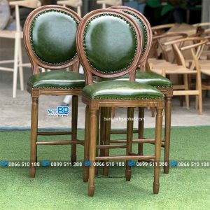 Ghế bar gỗ có tựa lưng ghế bar louis