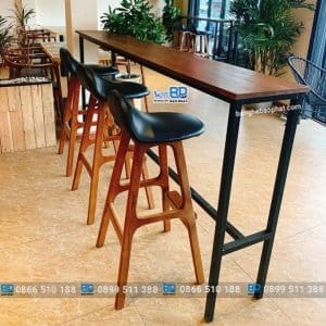 Ghế bar gỗ tự nhiên bọc nệm 8 Ghế bar gỗ tự nhiên bộc nệm