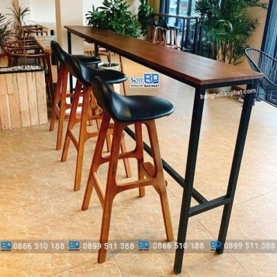 Ghế bar gỗ tự nhiên bộc nệm