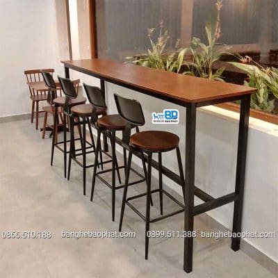 Ghế bar sắt gỗ chân vuốt