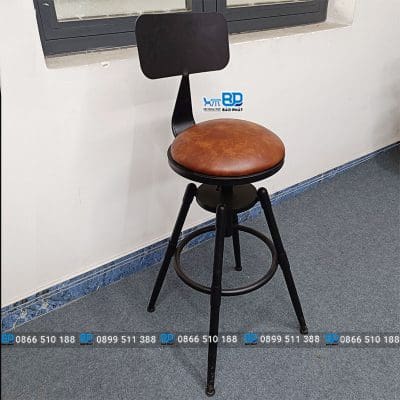 Ghế bar xoay 360 độ khung sắt bộc nệm