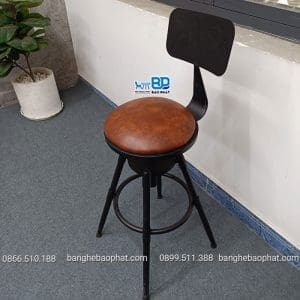 Ghế bar xoay 360 độ khung sắt bộc nệm