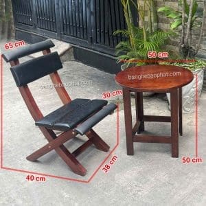 Bộ bàn ghế cafe gỗ xếp bộc nệm 9 Kích thước bàn ghế cafe gỗ xếp bộc nệm