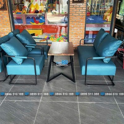 Sofa cafe sắt nệm SFCFBP030
