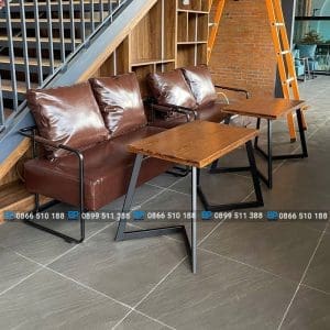 Sofa cafe sắt nệm SFCFBP030