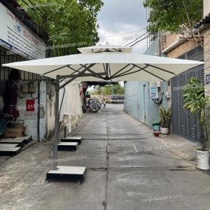 Dù che nắng lệch tâm vuông 3 mét không bèo màu trắng kem 7 Dù che nắng lệch tâm vuông 3 mét không bèo màu trắng kem