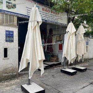Dù che nắng lệch tâm vuông 3 mét không bèo màu trắng kem 8 Dù che nắng lệch tâm vuông 3 mét không bèo màu trắng kem