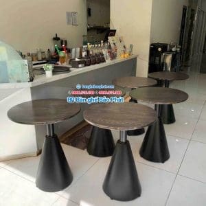 Bàn cafe chân sắt mặt gỗ