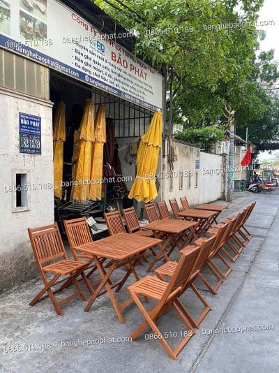Bàn ghế cafe bằng gỗ BPTD002