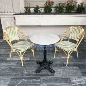 Bàn ghế nhựa giả mây ngoài trời cao cấp phong cách bistro 7 Bàn ghế nhựa giả mây ngoài trời phong cách bistro