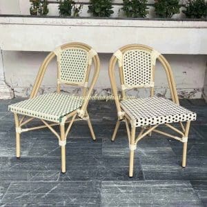 Bàn ghế nhựa giả mây ngoài trời cao cấp phong cách bistro 8 ghế nhựa giả mây ngoài trời phong cách bistro