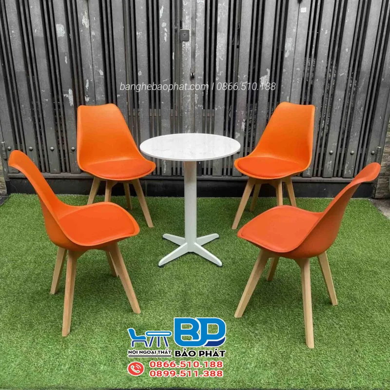 Bàn ghế nhựa thanh lý chân gỗ 3003