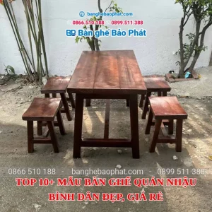 Top 10+ mẫu bàn ghế quán nhậu bình dân đẹp, giá rẻ [timect]