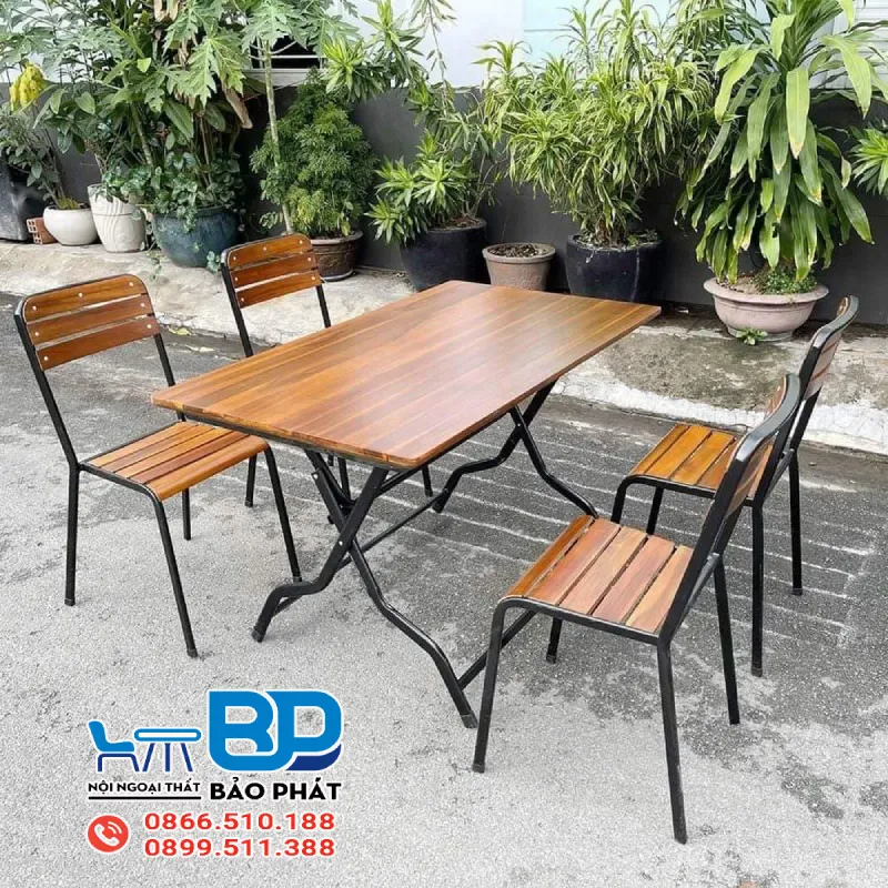 Bàn ghế quán nhậu khung sắt