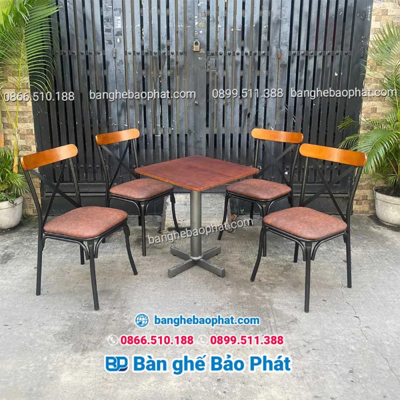 Bàn ghế quán nhậu sắt nệm BGQABP001