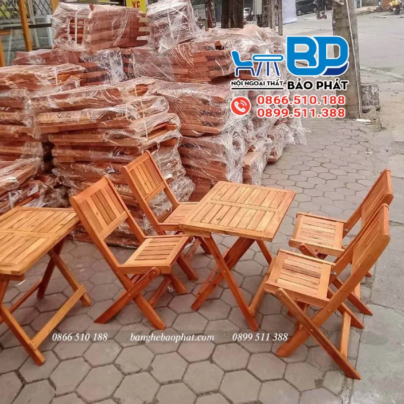 Bàn gỗ trà chanh dạng xếp thấp