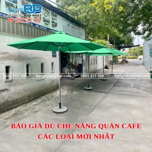Báo giá dù che nắng quán cafe các loại mới nhất [timect]