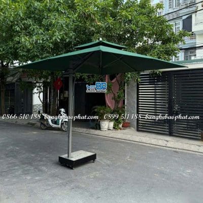 Dù lệch tâm vuông 3.5m không bèo màu xanh rêu