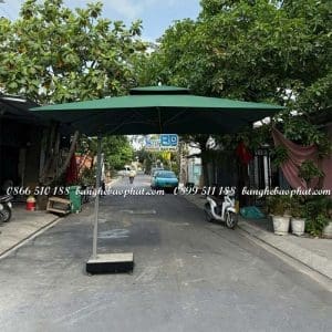 Dù lệch tâm vuông 3.5m không bèo màu xanh rêu