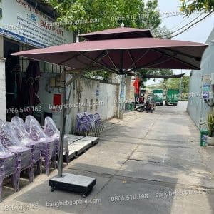 Dù lêch tâm vuông 2 5m không bèo 8 sườn