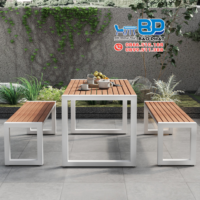 Ghế băng dài quán cafe ngoài trời chất lượng bền bỉ