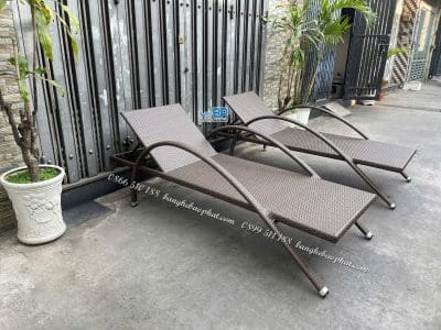 Ghế hồ bơi nhựa giả mây khung nhôm GHBBP028
