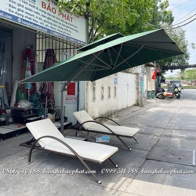 Ghế hồ bơi nhựa giả mây khung nhôm GHBBP028