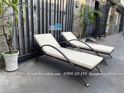Ghế hồ bơi nhựa giả mây khung nhôm GHBBP028