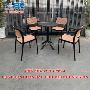 Ghế nhựa cao 70cm – Lựa chọn hoàn hảo cho mọi không gian