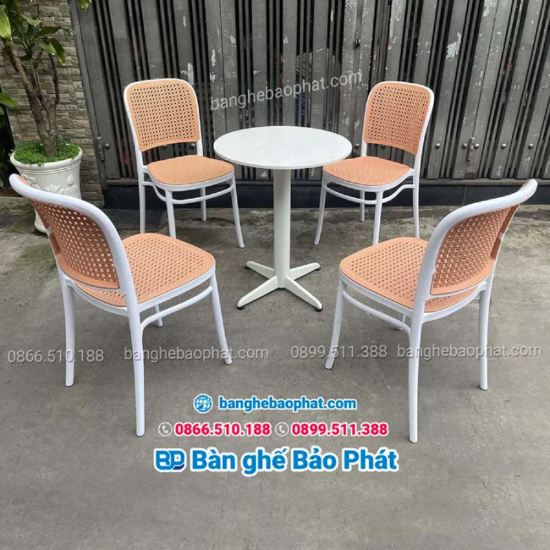 Ghế nhựa tựa lưng cao lưng mây 3042