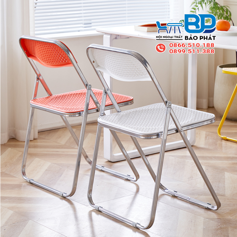 Ghế nhựa xếp tựa lưng mặt lõm