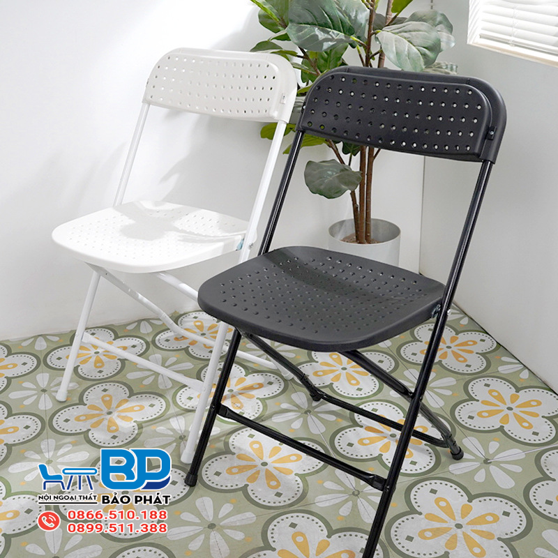 Ghế nhựa xếp tựa lưng thiết kế gọn nhẹ